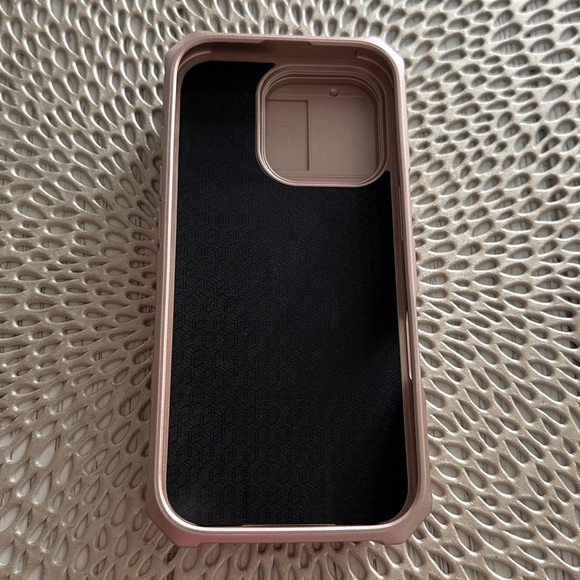 IPHONE 16 PRO CASE in Rose Gold with Kickstand, card holder, and camera cover - Picture 8 of 12